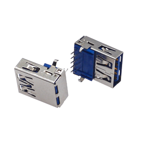 หัวต่อ USB 3.0 Type-A แบบตัวเมีย มุมฉาก 9 พิน แบบ DIP แนวตั้ง ติดตั้งแบบ Thru-Hole  ตัวเรือนทรงสี่เหลี่ยมมาตรฐาน พร้อมฉนวนสีน้ำเงิน - Product Image 3