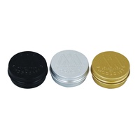 Boîte en aluminium noire vide en gros, petite, pour bonbons, pilules, caviar, mini-boîte alimentaire, boîte métallique ronde imprimée, avec bouchon de marque KX et joint à brosse