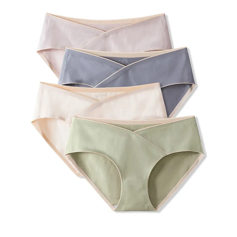 Wholesale Low Waist Cotton Seamless Maternity Panties Underwear For Pregnant Women In Stock