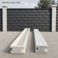 Reazone 2026 Nouveau moule double face en plastique pour murs en béton, clôtures et colonnes avec motifs brique et pierre