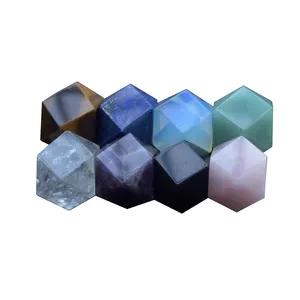 Kustom Polihedral Rune Biru Kristal Batu Permata Dadu D8 D12 D20 Role-Playing Meja Permainan Rpg Dadu Tajam Dnd Gemstone Dadu Set