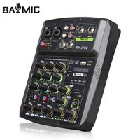 DAYMIC B4 LIVE Mini Console de Mixage Audio USB Professionnelle 4 6 Canaux pour DJ Diffusion Enregistrement