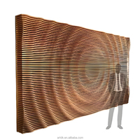 Panneau mural en relief 3D en bois massif découpé paramétriquement M31 |   Panneau mural décoratif en bois courbé superposé CNC avec motif en relief