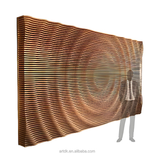 Panneau mural en relief 3D en bois massif découpé paramétriquement M31 |   Panneau mural décoratif en bois courbé superposé CNC avec motif en relief - Product Image 2