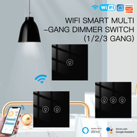 Produits pour la maison : Interrupteur intelligent à intensité variable pour panneaux muraux en verre et PC, compatible Alexa, Google, BLE, WiFi, avec télécommande via application, US EU