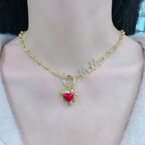 BD-L5383 <span class=keywords><strong>2026</strong></span> Collar con Diseño Único de Sagrado Corazón Rojo, Gargantilla para Mujer, Collar con Colgante de Cruz, Collar Chapado en Oro, Joyería - Product Image 4