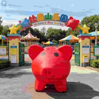 Tirelire géante gonflable rouge de 4 m avec lumière LED, logo personnalisé, modèle de tirelire cochon pour publicité bancaire/fête d'enfants/événement financier