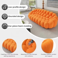 Fauteuil d'angle moderne rembourré à dossier capitonné sans accoudoirs pour salon - Tissu, une place