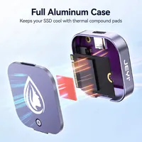JEYI Aluminium NVMe M.2 2230 SSD Enclosure USB 3.2 10Gbps Mendukung 4TB untuk NVMe PCIe SSD Portabel