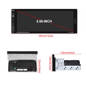 Autoradio sans fil CarPlay Podofo 6,86 pouces 2+64 Go Android 1 Din GPS Bluetooth FM RDS Android Auto - Product Image 5