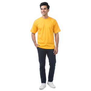 Camisetas Blancas de Algodón 100% de Alta Calidad al por Mayor, Camisetas Extra Grandes y Gruesas, Camisetas Personalizadas para Hombre - Product Image 1
