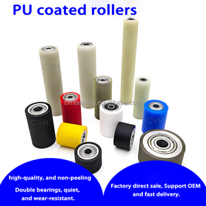 Polyurethane Tráng Con Lăn OD 20Mm 25Mm Đôi Mang Chịu Mài Mòn Cao Su Không Được Hỗ Trợ Con Lăn Băng Tải Vành Đai <span class=keywords><strong>PU</strong></span> Con Lăn Cao Su - Product Image 5