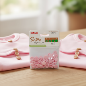 Bottoni a pressione Ilan 12mm in plastica rosa, 20 pezzi per vestiti da neonato - Product Image 3