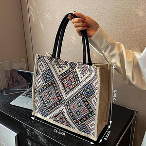 Borsa in juta con manici in morbido cotone per viaggiare - Product Image 2