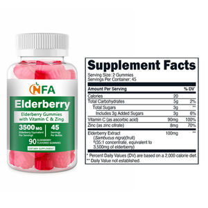 Suplemento de hierbas vitamínicas de marca personalizada que mejora el sistema inmunológico gomitas de saúco 3500mg diseñadas para adultos - Product Image 2