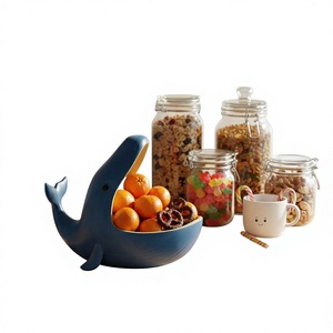 Plateau de rangement en résine en forme de baleine, figurine de baleine créative, porte-clés, organisateur décoratif de bureau pour entrée et salon - Product Image 1