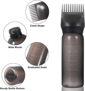 Bouteille Applicatrice d'Huile Capillaire en Gros 6oz avec Peigne pour Racines, Outil de Coiffure, Bouteille de Soin pour Teinture Capillaire, Bouteilles d'Huile Capillaire Personnalisées - Product Image 2