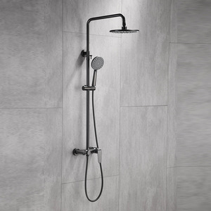 Brass Shower Set Round Wall <b>Mounted</b> Massage Bubble Rain Top <b>Spray</b> Home Bathroom Use - Product Image 2