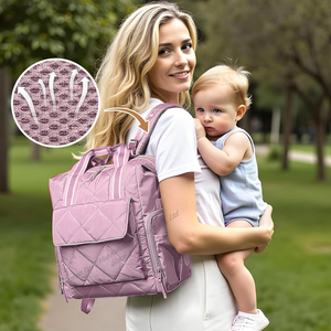 <span class=keywords><strong>Sac</strong></span> à dos pour couches et tire-lait pour mamans actives avec 11 poches, compartiment <span class=keywords><strong>isotherme</strong></span> et compartiment matelassé pour couches de bébé - Product Image 5