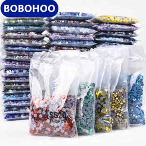 بوبوهو جملة المصنع أحجار الراين الكريستالية المسطحة بالكيّ بالجملة لتزيين الملابس والإكسسوارات الفاخرة - Product Image 1