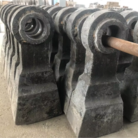 Tête de marteau de concasseur robuste en acier au manganèse de haute qualité 100 kg, pièces de précision moulées résistantes à l'usure pour l'exploitation minière de seconde étape