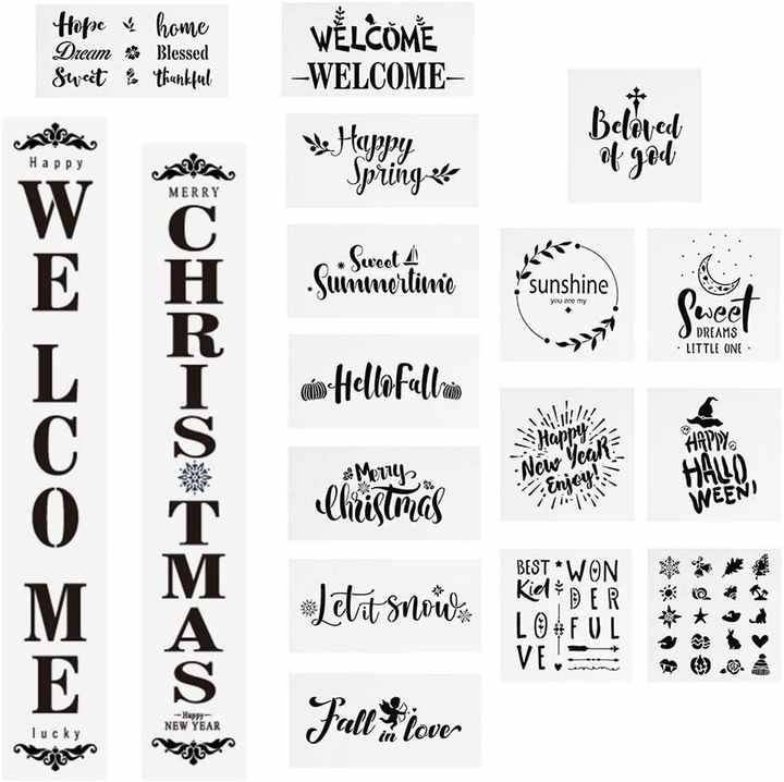 Reusable Seasonal Letter Stencils for DIY Painting Projects