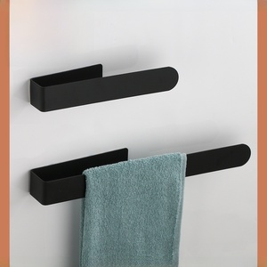 Toallero unipolar simple de estilo americano Técnica de colgante de toalla tejida sin perforaciones de acero inoxidable cepillado transfronterizo - Product Image 3