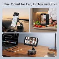 Support de téléphone pour voiture à ventouse, anneau magnétique en alliage de zinc, réglable à 360 degrés, sans résidus de colle, pour tableau de bord et bureau