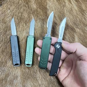 Couteau de poche en alliage d'aluminium AL avec clip, petit couteau EDC télescopique rétractable, couteau utilitaire de précision pour artisanat - Product Image 2