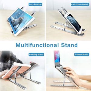 Laptop <b>Stand</b> Laptop Holder Riser Computer <b>Tablet</b> <b>Stand</b> Adjustable Aluminum Ergonomic Foldable Portable Desktop Holder Com - Product Image 4