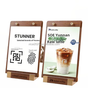 Walnussholz Tisch karte Menüst änder Preis schild Displayst änder für <span class=keywords><strong>Top</strong></span> <span class=keywords><strong>Table</strong></span> Sign und Tabletop Advertising Board - Product Image 5