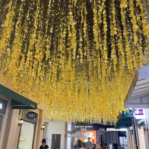 Cortina de Lluvia de Lentejuelas Doradas con Energía Eólica, Paneles Decorativos para Techo, Decoración Interior para Exteriores, Escenarios y Pasillos - Product Image 2
