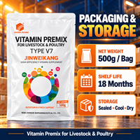 Prémélange de vitamines pour volailles soluble dans l'eau avec vitamines D3, E, K3, B2 et Niacine pour la nutrition quotidienne et le soutien anti-stress 500g