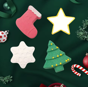 bath bomb with toy Christmas Bath Bombs <b>Mixed</b> Shapes Gift <b>Box</b> Cute Natural Bath Fizzies for Kids - Product Image 3