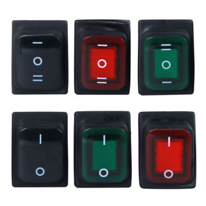 KCD4-201N Rocker <b>Switch</b> 4-Pin 2-Position With Indicator <b>Light</b> <b>Waterproof</b> 3A 250V DC 30V SPST Power Supply <b>Switch</b> - Product Image 1