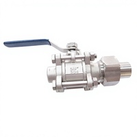 Vanne à boisseau flottant manuelle en acier inoxydable à trois pièces filetée bidirectionnelle Q21F-16P fournie par le fabricant pour la gestion de l'eau