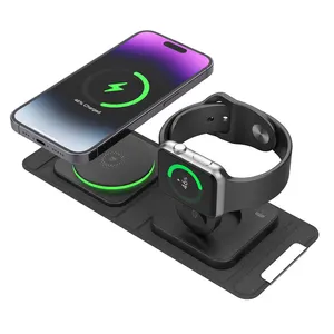 2023 New Arrivals Powerful Wireless Charger for Cell Phone 2 in 1 Folding Charger with Travel Smart Mobile Phone Qi Wireless F27