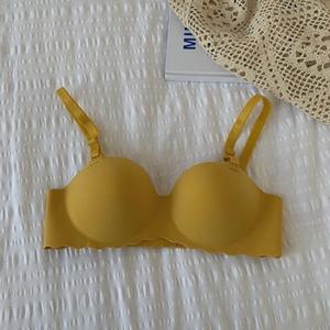 Sous-vêtements sans couture une pièce Sexy froncé soutiens-gorge solide Lingerie doux confortable femmes intimes sous-vêtements - Product Image 2