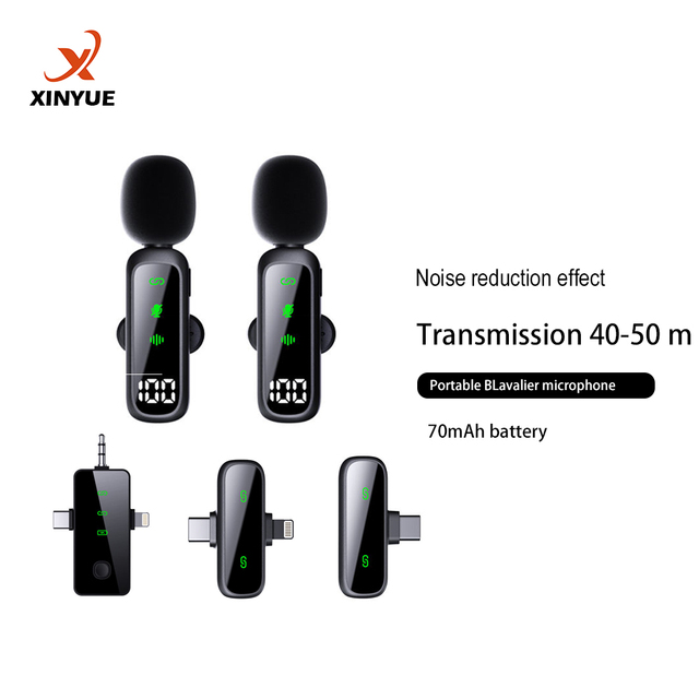 professional Wireless Lavalier Microphone With Charging Case For Smartphone Tablet Video Recording Live Broadcast Podcast