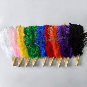 Nhuộm handmade trang phục khiêu vũ lớn đà điểu lông cầm tay fan hâm mộ cho phụ nữ hiển thị tiệc trà kỳ nghỉ cô dâu trang trí đám cưới phụ kiện - Product Image 3