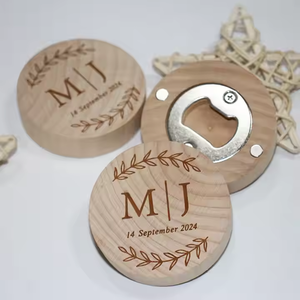 Custom Engraved Portable Magnetic <strong>Wooden</strong> Bottle Opener <strong>Personalised</strong> Baptism Gift Bridesmaid Wedding Wood Crafts Wall <strong>Signs</strong> - Product Image 4