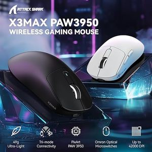 Attack Shark Chuột chơi game không dây x3max Chuột cảm biến chơi game paw3950 lên đến 42k dpi <span class=keywords><strong>100</strong></span> triệu Micro 49g Chuột Ba chế độ nhẹ - Product Image 3