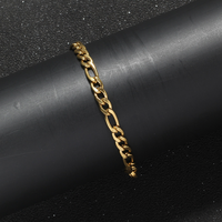 Bracelet chaîne et maillons en acier inoxydable 304 de 5 mm, style hip-hop, plaqué or et argent, 7/8 pouces, bijoux de fête pour femmes