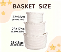 Panier de rangement en corde de coton tissé blanc personnalisé pour nouveau-né, chien de compagnie, jouet, visage de lapin, cadeau de Pâques