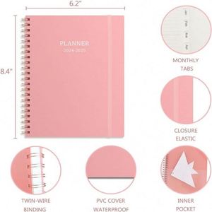 Custom Printing 2024-2025 Rose Gold Foil Spiral Leather Cover Organizer Planner Journal <b>Diary</b> <b>A4</b>/A5 Notebook - Product Image 2