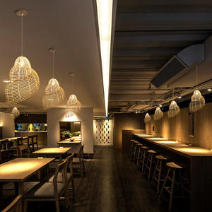 Modern Creative Rattan Art <b>Chandelier</b> Led Bamboo Weaving Pendant <b>Light</b> for Restaurant - Product Image 5