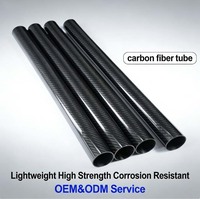 Tube en fibre de carbone 3K enroulé, diamètre extérieur 25,4 mm, longueur 2 m, haute résistance, léger, pour cadre RC et composants robotiques