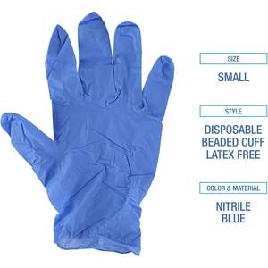 Guantes de Seguridad Desechables Boardwalk de Nitrilo, Talla Pequeña, Color Azul, 4 Mil, 100 Unidades por Caja - Product Image 5