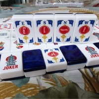 Yongle Blue Water-Ripple Pagoda-Style Acrylic American Mahjong High-End Luxury Double-Layered Wholesale Set