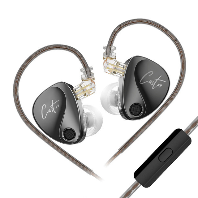 KZ Castor In-Ear Wired Earphones 2DD Dynamic High-End Tunable Bass HiFi Headphones Monitor Metal Earbuds for Music Sports 3.5mm